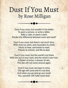 Dust If You Must Poem