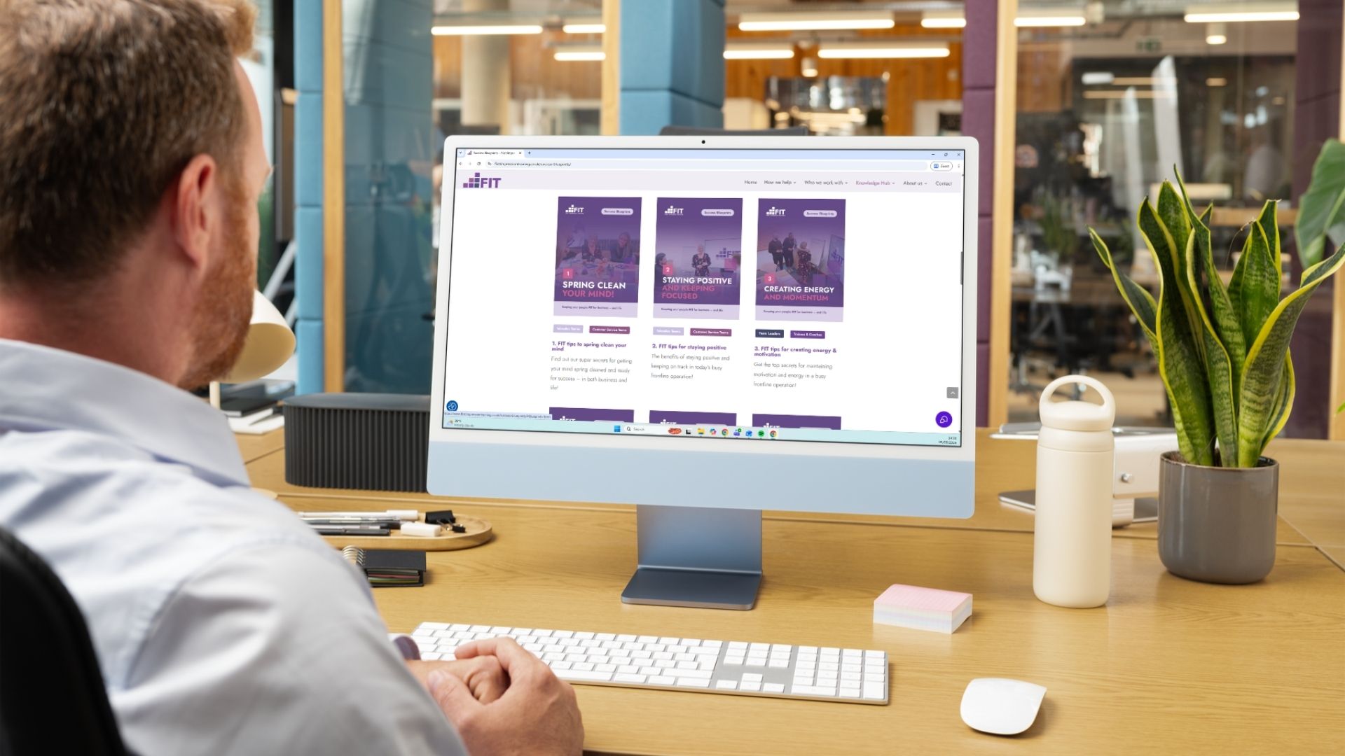 Customer service professional viewing FIT's resources